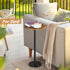 smusei Drink Table Small Side Table with Marble Base Pedestal Side Table Drink Tables for Small Spaces Round End Table