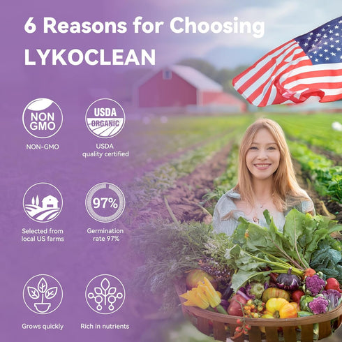 400+ Seeds(7-Pods) LYKOCLEAN Red Romaine Lettuce Seed Pods for AeroGarden, Ahopegarden, iDOO Hydroponics Growing System