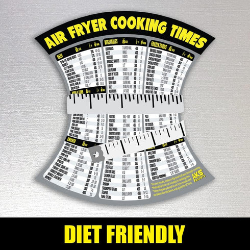 Air Fryer Cooking Times Chart Magnet - Extra Large Easy to Read Magnetic Cheat Sheet for Healthy Cooking