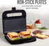 OVENTE Electric Panini Press Grill with Nonstick Plates, LED Indicator Lights, Compact Sandwich Maker, Black