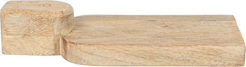 Creative Co-Op Medium Hand-Carved Mango Wood Slicer - Natural Cheese and Cutting Board with Face Handle Design