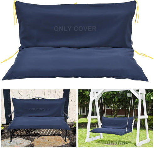 RJGKXE (60"W 40"D 4"T, Three Seat Swing Replacement Cushions Only Cover, Anti-Slip Tie Rope Design Bench Cushions Cover