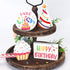 Huray Rayho Birthday Tiered Tray Decor Celebration Wooden Sign Colorful Birthday Party