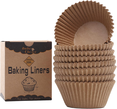 Non-stick 200pcs Standard Cupcake Liners for Baking, Food-Grade Greaseproof Parchment Muffin Wrappers