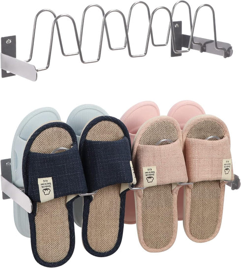 Lavezee Wall Hanging Shoe Rack Organizer 8 Pairs Sandals Slippers, Set of