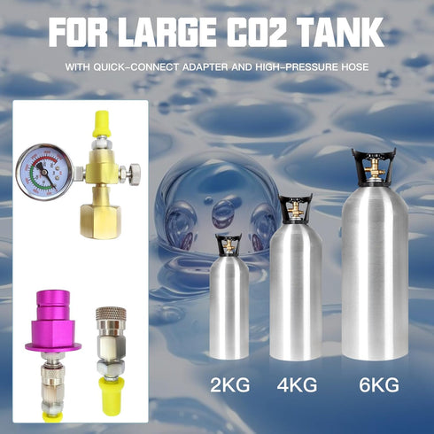 rovrai Co2 Adapter,Co2 3500psi (60in) Soda Terra Maker Quick Connect Adapter Hose with Pressure Gauge,Compatible