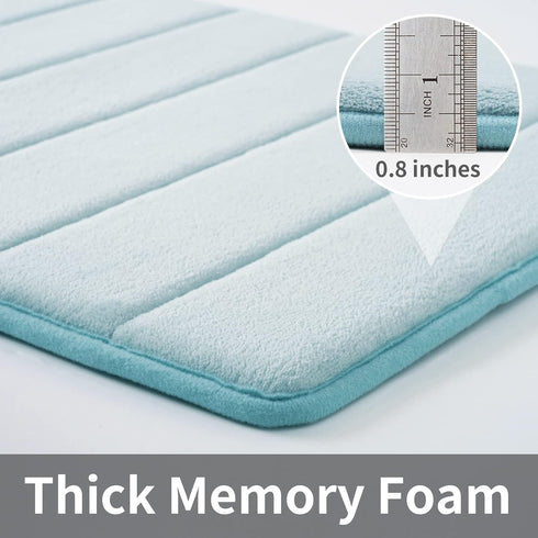 ROSMARUS Memory Foam Bath Mat 17' x 24', Water Absorbent Shower Mat, Ultra Soft Bathroom Rugs for Floor