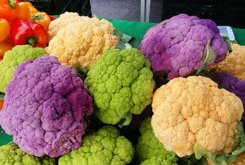 Harley Seeds 50 4 This is A Mix Cauliflower Mix Seeds Heirloom Non-GMO Varieties Purple Green Yellow Delicious