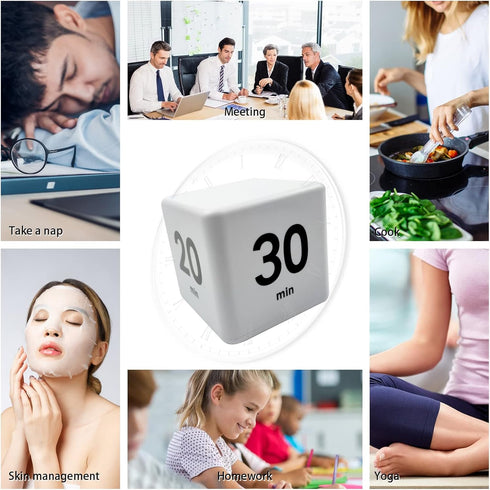 Kitchen Cube Timer - Kids Timer for ADHD, Productivity, Workout, Classroom Countdown Management Settings (15, 20, 30,