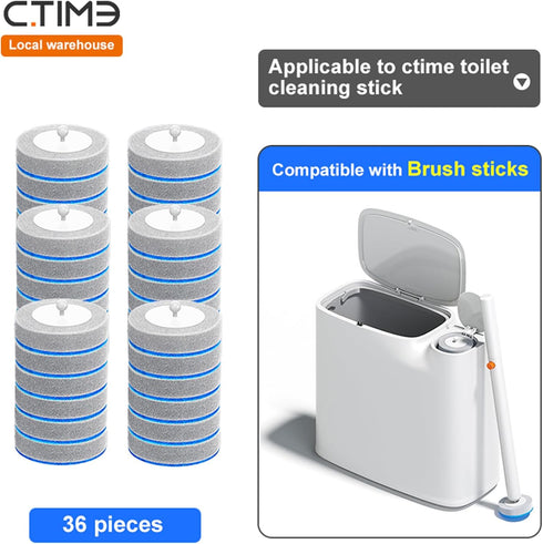 36 CTIME - Replacement Toilet Brush Heads, Suitable for Bathrooms and Toilets