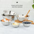 JoyJolt Stainless Steel Mixing Bowl Set - 6 Bowls from 5qt Large to 0.5qt Small for Kitchen, Cooking, Storage