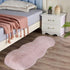 Latepis 2x4 Light Pink Faux Rabbit Rug, Non-Slip Washable Shag Furry Accent Rug for Bedroom and Living Room