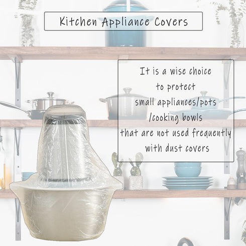60 PCS Clear Disposable Small Appliance Dust Covers for Instant Pot, Mixer, Meat Slicer, Air Fryer, Toaster Oven, and