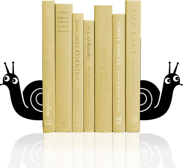 TYLCC Bookends Cute Snail Metal Book Ends, Novelty Decorative Bookends for Bookshelf, Book