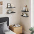 15.7in 22lbs Set 4) BAYKA Floating Shelves for Wall, Wall Mounted Rustic Wood Shelves for Bathroom, Bedroom, Living