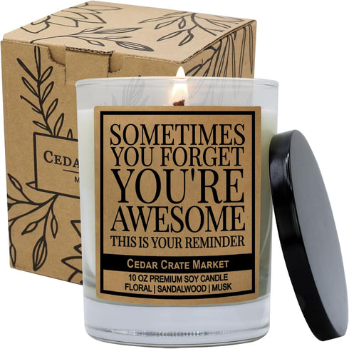 CEDAR CRATE MARKET Thank You Gifts for Women, Awesome Candle for Men, Mom, Coworkers, Made in USA
