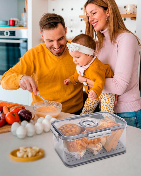 2 Pack Countertop Dynta Bread Box Bread Storage Container Airtight Recording Time Bread Box for Kitchen Plastic Bread