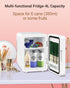 Mini Fridge Skincare with Dimmable LED Light Mirror, 4L/6Can Cooler & Warmer Mini Fridge for Skincare and Makeup,