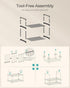 2-Tier 3-6 11.8 16.7 14.8 Inches, ULSA002B01 SONGMICS Shoe Rack, Shoe Organizer, Metal Storage Shelf, Upright or Upside