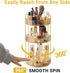 Asayuee 360 Organizer,3 Countertop(Gold) Rotating Makeup Tier Large Capacity Make Up Organizers and Storage,Skincare