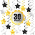 KatchOn Black Gold and Silver Star Hanging Swirls - Pack of 30, Graduation Decor Class of 2025, No DIY