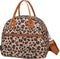 FlowFly Insulated Lunch Bag with Shoulder Strap, Large Reusable Tote for Work, School, Travel, Meal Prep, Leopard
