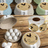 500pcs Farm Chicken Egg Labels, 2 inch Round Natural Brown Kraft Washed Egg Carton Labels for Kitchen, Crafts,