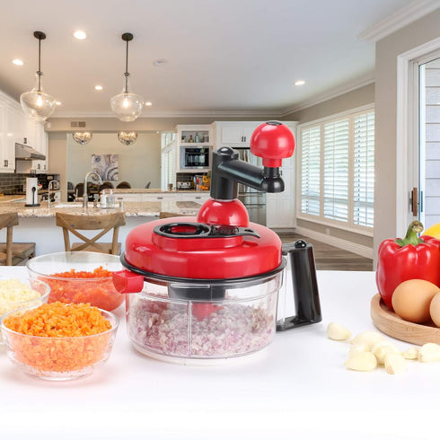 Cambom Manual Food Chopper, Vegetable Chopper Hand Food Processor with Clear Container 1200ml BPA Free