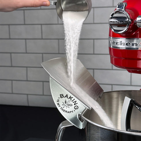 New Metro Design Pouring Chute Accessory - Fits Most Metal Stand Mixer Bowls, Baking is my Therapy