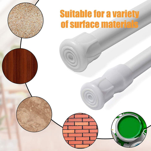 Adjustable Tension Rods Shower 12 in to 20 Small Curtain Rods, Extendable Telescopic Width Spring Bars, 2 Pack