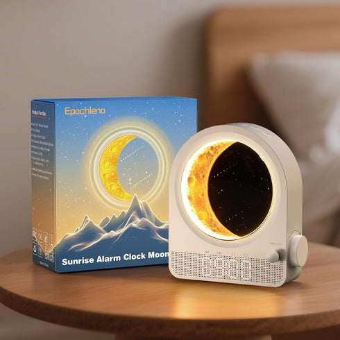 Epochleno Sunrise Alarm Clock, White Noise Machine & Meteor Moonlight - 10 Soothing