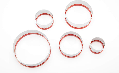 5 Pcs Round Circle Cookie Cutters, 1.9" to 3.5", Heavy Duty Stainless Steel Mini Cookie Cutters