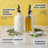 Mlle Label Set 2 500 ml Oil and Vinegar Dispenser White Ceramic Bottles with Matte Black Flip-Top Spout Olive Oil
