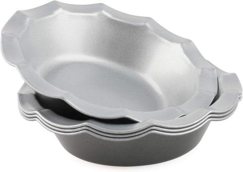 Mini Pie Pans Set, 4 Small Nonstick Round Pie Tins for Baking