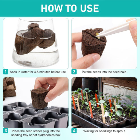 Coldairsoap 50P Seed Starter Sponge for Germinate Quickly, Hydroponic Sponges Grow Starter Pod for Plants Vegetables