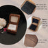 Wooden Ring Box, Personalized Engagement Ring Box Holder, Rustic Wedding Day Square Storage Box (Black)
