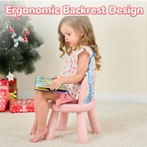 1-3, KidBloom Toddler Chair, Sturdy Anti-Tip Kids Chair, Lightweight Small Plastic Child Chair for Toddlers Rainbow