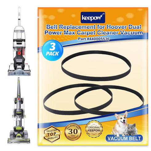 KEEPOW Vacuum Belt for Hoover Dual Power Max Carpet Cleaner FH51000, FH51001, FH51002, 3 Pack
