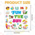 Summer Thick Gel Clings Hawaiian Beach Tropic Stickers for Home Classroom Nursery, Fun in The Sun Window Gel Decals,