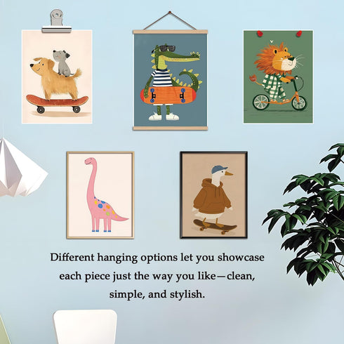 SAMHOU Set 9, 8x10 Inch Kids Room Wall Art of Funny Cute Cartoon Animal Canvas Prints, Nursery Wall Decor Paintings