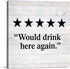 Country Would Drink Here Again - Farmhouse Canvas Print Wall Art Decor, Rustic Kitchen Bar Sign