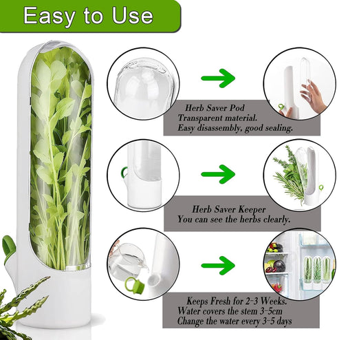 HVECT 2-3 (1PCS) Herb Saver for Refrigerator, Herb Saver Pod Cilantro Containers for Refrigerator, Fresh Herb Keeper