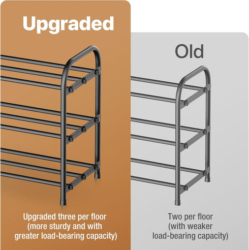 3-Tier Rack,17-31 Closet, Expandable Shoe Adjustable ShoeRack for Shoe Organizer,Suitable for Small Spaces,Small Front