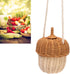Rattan Woven Basket, Portable Pine Cone Shape Storage Basket, Hand Crafted Wall Hanging Box for Room Decoration