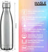 HASLE OUTFITTERS 17oz Stainless Steel Water Bottles Bulk, Double Walled Vacuum Insulated, 4 Packs