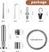 Jetec 196 Inch/5 m Wire Curtain Rod, Adjustable Hanging System with 48 Clips for Tapestry and Photo Display Decor