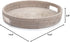 13.8 inch Round Rattan Tray, Decorative Coffee Table Tray, Ottoman Tray, Woven Serving Tray with Handles, Wicker