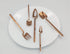 Modern Flatware Luxury Stainless Steel Utensil Set, Elegant 5pcs Cutlery for Dinnerware, Dishwasher Safe (Rose Gold)