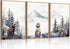 Generic 3Pcs Boy Adventure Nursery Wall Art Woodland Animals Bear & Fox Wall