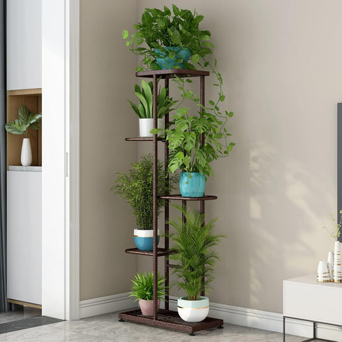 5 6 (5 6 LINZINAR Plant Stand Metal Tier Potted Multiple Flower Pot Holder Shelf Indoor Outdoor Planter Display